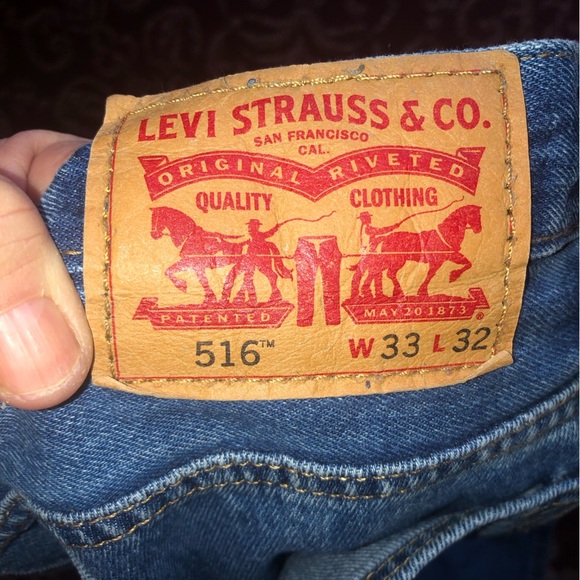 COPY - Blue Straight Leg Jeans with Faded Look Levi’s 33 /32 516’s gently worn - Picture 7 of 9